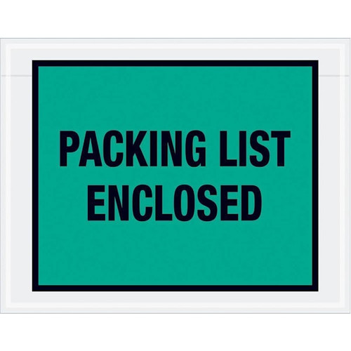 Box Partners 7 X 5 1/2" Green "Packing List Enclosed" Envelopes Cs Of 1000 PL408