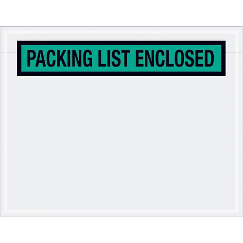 Box Partners 7 X 5 1/2" Green "Packing List Enclosed" Envelopes Cs Of 1000 PL459