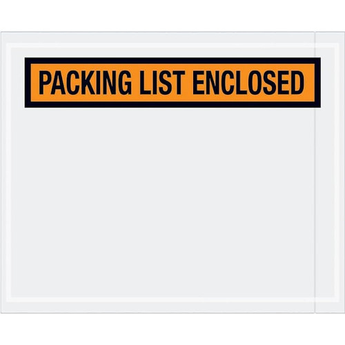 Box Partners 4 1/2 X 5 1/2" Orange "Packing List Enclosed" Envelopes Cs Of 1000
