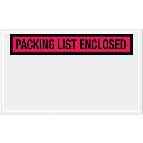 Box Partners 4 1/2 X 7 1/2" Red "Packing List Enclosed" Envelopes Cs Of 1000