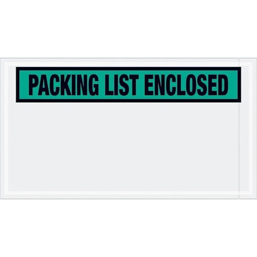 Box Partners 5 1/2 X 10" Green "Packing List Enclosed" Envelopes Cs Of 1000