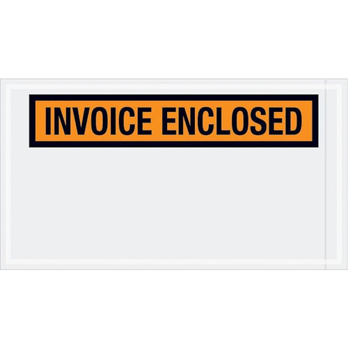 Box Partners 5 1/2 X 10" Orange "Invoice Enclosed" Envelopes Cs Of 1000