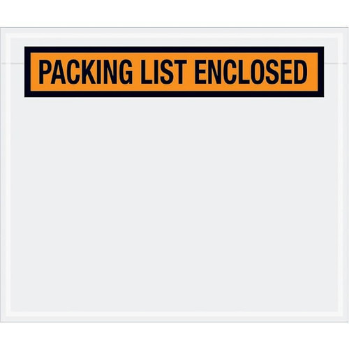 Box Partners 6 1/2 X 5" Orange "Packing List Enclosed" Envelopes Cs Of 1000