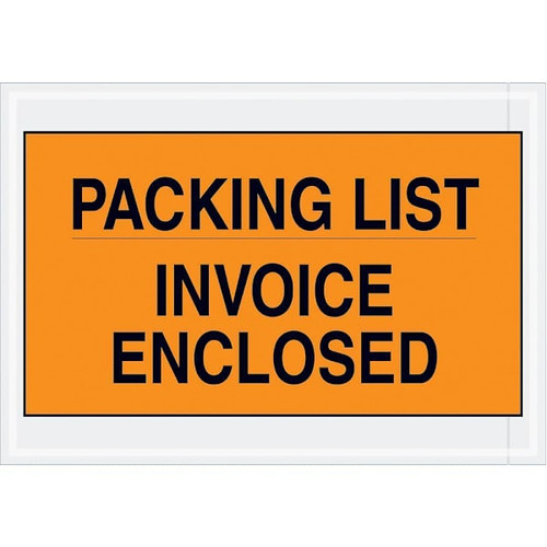 Box Partners 7 X 10" Orange Packing List/Invoice Enclosed Envelopes Case Of 1000