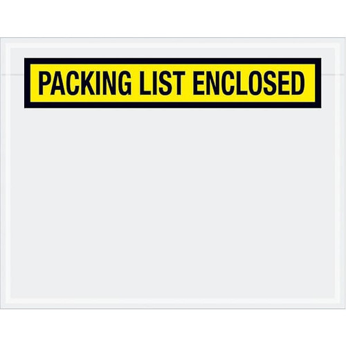 Box Partners 7 X 5 1/2" Yellow "Packing List Enclosed" Envelopes Case Of 1000