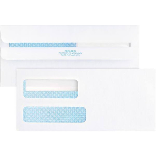Business Source #9 Security Envelope Double Window Peel&seal Wht Package Of 500