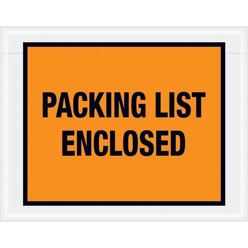 Box Partners 7 X 5 1/2" Orange "Packing List Enclosed" Envelopes Case Of 1000