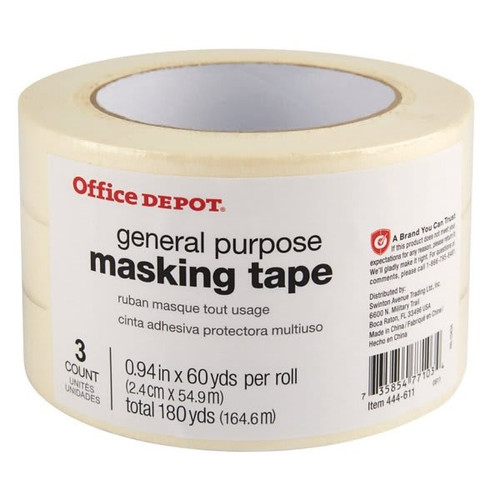 Office Depot General-Purpose Masking Tape 0.94" X 60 Yd Pack Of 3