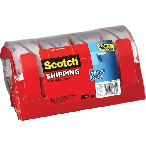 Office Depot Scotch Shipping Packaging Tape And Dispenser, Package Of 4