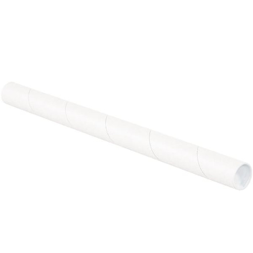 Box Partners 1 1/2 X 15" White Tubes With Caps Case Of 50