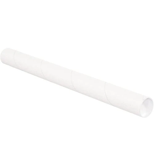 Box Partners 2 1/2 X 24" White Tubes With Caps Case Of 34