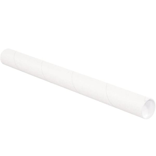 Box Partners 2 1/2 X 26" White Tubes With Caps Case Of 34