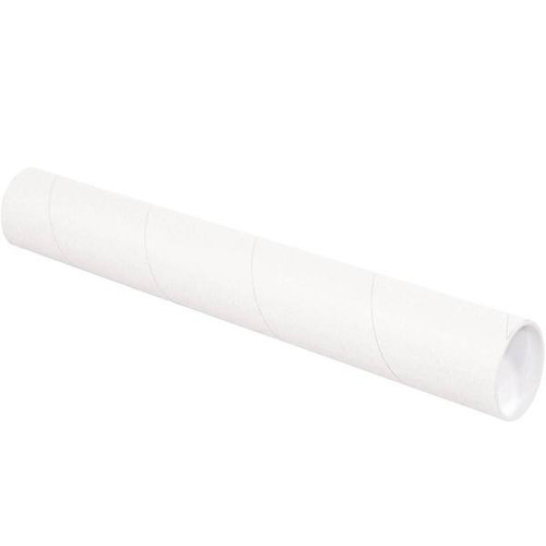 Box Partners 3 X 30" White Tubes With Caps Case Of 24