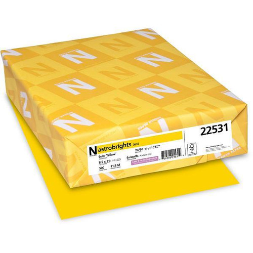 Astrobrights Copy Paper 8.5"X11" 24 Lb Basis Weight Solar Yellow Package Of 500