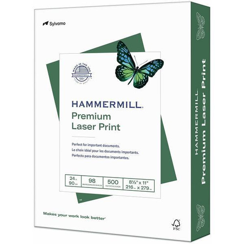 Hammermill Premium Laser Print Paper 8.5"X11" 24 Lb Basis Weight Case Of 10