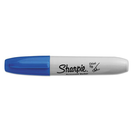 Sharpie Chisel Tip Permanent Marker Medium Chisel Tip Blue Dozen Package Of 12