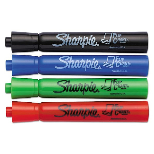Sharpie Flip Chart Marker Broad Bullet Tip Assorted Colors Package Of 4