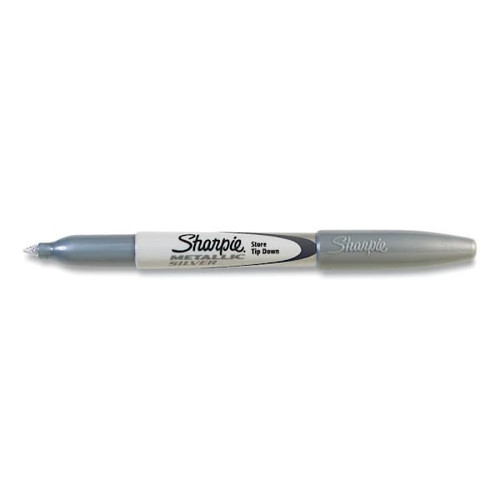 Sharpie Metallic Fine Point Permanent Markers Metallic Silver Package Of 12