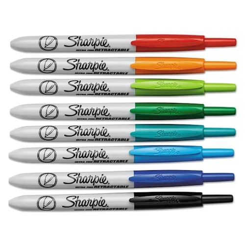 Sharpie Permanent Marker Extra-Fine Needle Tip Assorted Colors Package Of 8