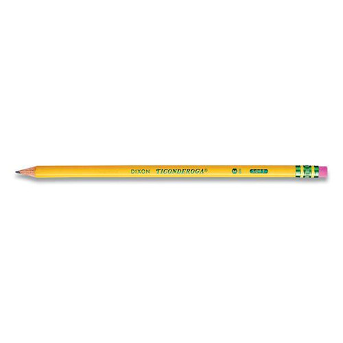 Ticonderoga Pre-Sharpened Pencil Hb #2 Black Lead Yellow Barrel Package Of 18
