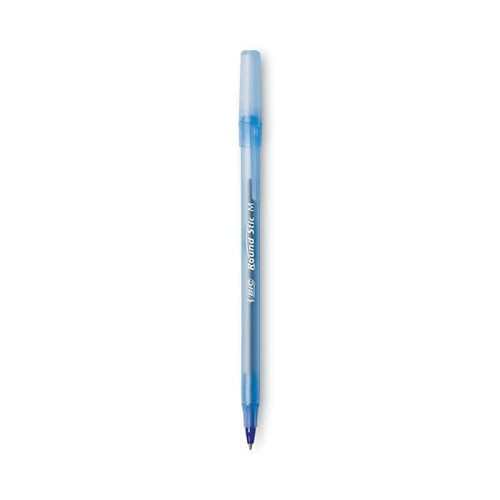 Bic Round Stic Xtra Life Pen 1 Mm Blue Ink Translucent Blue Barrel Package Of 12