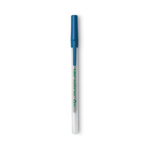 Ecolutions Round Stic Ballpoint Pen Value Pack, Stick, Medium 1 Mm, Blue Ink, Clear Barrel, 50/Pack