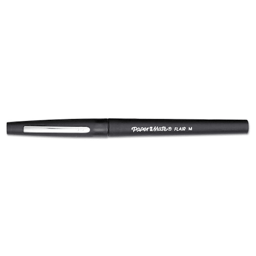 Paper Mate Guard Flair Felt Tip Porous Pen 0.7 Mm Black Ink/Brl Package Of 12