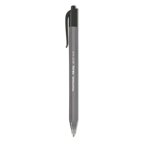 Paper Mate Inkjoy 100 Rt Pen 1 Mm Black Ink Smoke/Black Barrel Package Of 12
