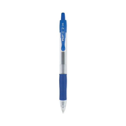 Pilot G2 Gel Pen Extra-Fine 0.5 Mm Blue Ink Smoke/Blue Barrel Package Of 12