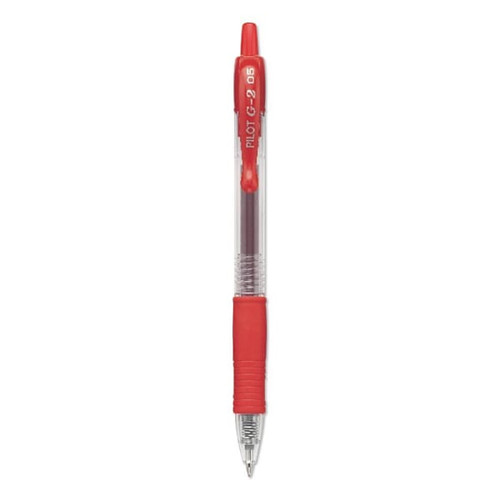 Pilot G2 Premium Gel Extra-Fine 0.5 Mm Red Ink Smoke/Red Barrel Package Of 12