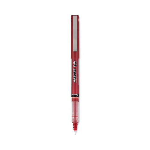 Pilot Precise V7 Rollerball Pen Fine 0.7 Mm Red Ink Red/Clear Brl Package Of 12