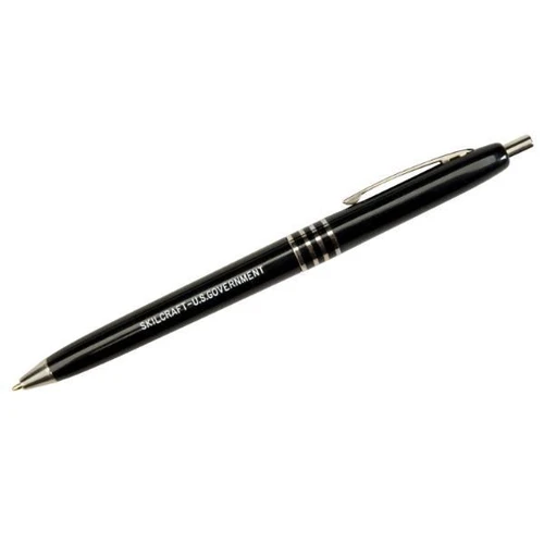 Skilcraft U.s. Government Ballpoint Pen, 1mm, Black Ink/Barrel, Package Of 12