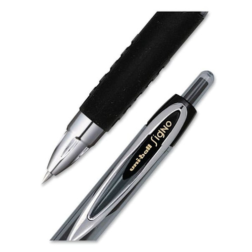 Uni-Ball 207 Ultra Micro Gel Pen 0.38 Mm Black Ink Clear/Black Brl Package Of 12
