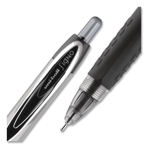 Uni-Ball Needle Point Gel Pen 0.7 Mm Black Ink Clear/Black Brl Package Of 12