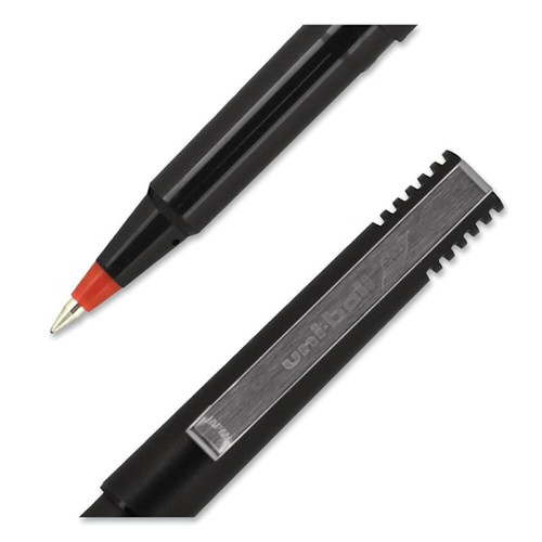 Uni-Ball Rollerball Pen Extra-Fine 0.5 Mm Red Ink Black/Red Brl Package Of 12