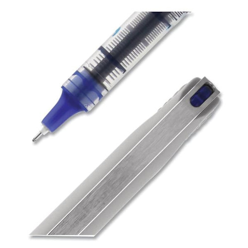 Uni-Ball Vision Needle Pen Fine 0.7 Mm Blue Ink Gray/Clear/Blu Brl Package Of 12