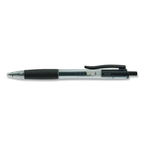 Universal Comfort Grip Gel Pen 0.7 Mm Black Ink Clear/Black Brl Package Of 12