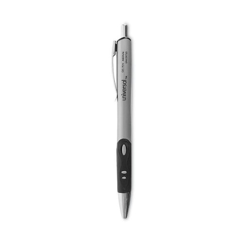 Universal Grip Gel Pen 0.7 Mm Black Ink Gray/Black/Silver Brl Package Of 12