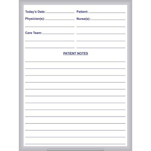 Ghent Hospital Non-Magnetic Whiteboard, 24h X 18w, Aluminum Frame