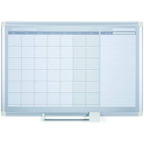 Mastervision Magnetic Dry Erase Monthly Planner 48"X36" Includes Accessory Tray