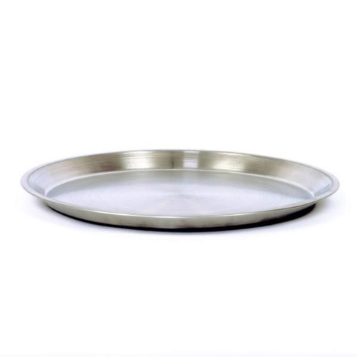 Hapco Brushed Metal 14in Round Tray,wide Edge Spill Proof Rim,case Of 12