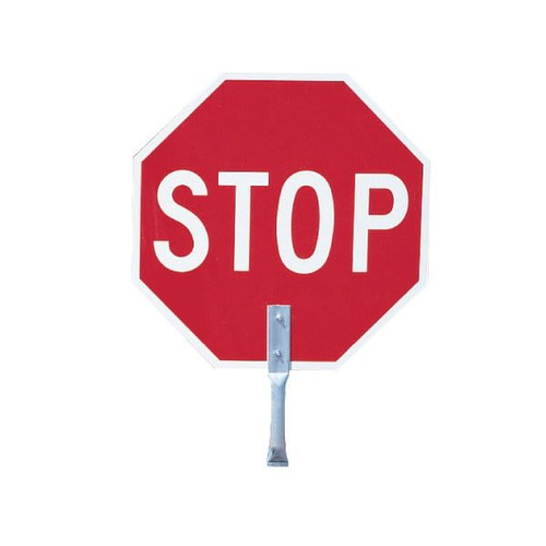Stop/Stop Two-Sided Sign Paddle, Non-Reflective,