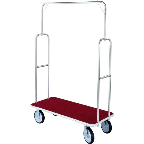 Forbes Stainless Steel Deluxe Bellman'S Cart Red Deck