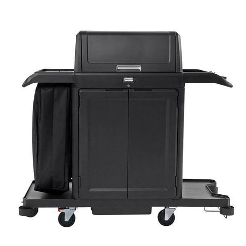 Rubbermaid Commercial Executive Full Size Housekeeping Cart With Doors And Hood