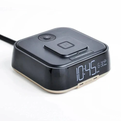 Brandstand Cubieduo Wireless Charging Single Day Alarm Clock With 2 Usb Ports