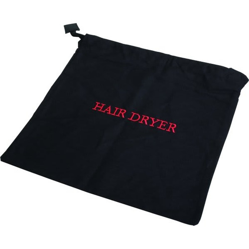 12 X 12" Hair Dryer Bag With Drawstring, Black