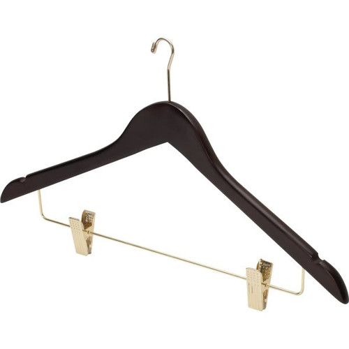 17 X 1/2" Small Hook Female Hanger, Dark Wood, Package Of 100