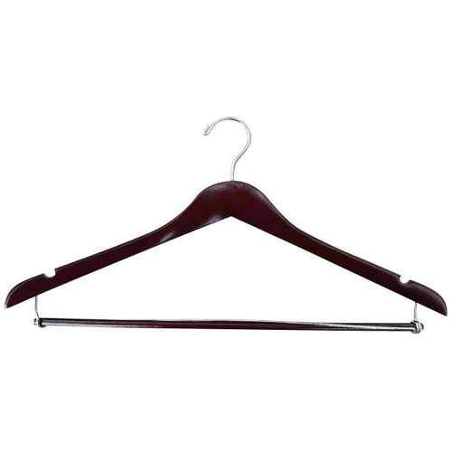 Generic 17x1/2 Standard Hook Male Hanger Mahogany Wood Chrome Case Of 100