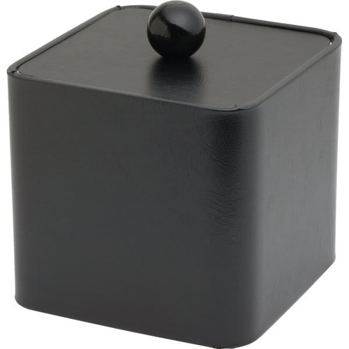 Hapco 3 Quart Deluxe Leatherette Square Ice Bucket Black
