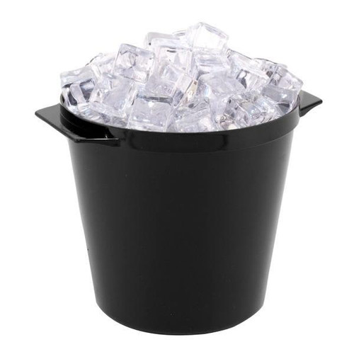 Hapco Essential 3 Quart Round Ice Bucket With Handles, Black, Case Of 36